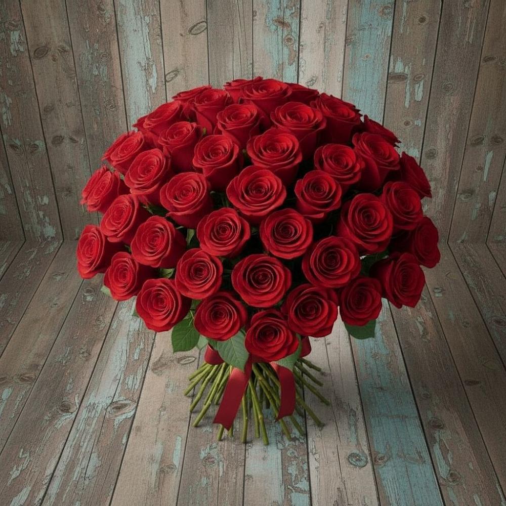 Букет 55 Красных роз Фридом в Александроневской