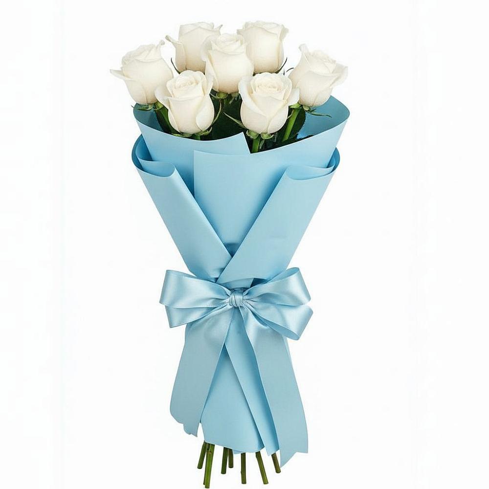 Букет 7 белых роз Проуд в Александроневской