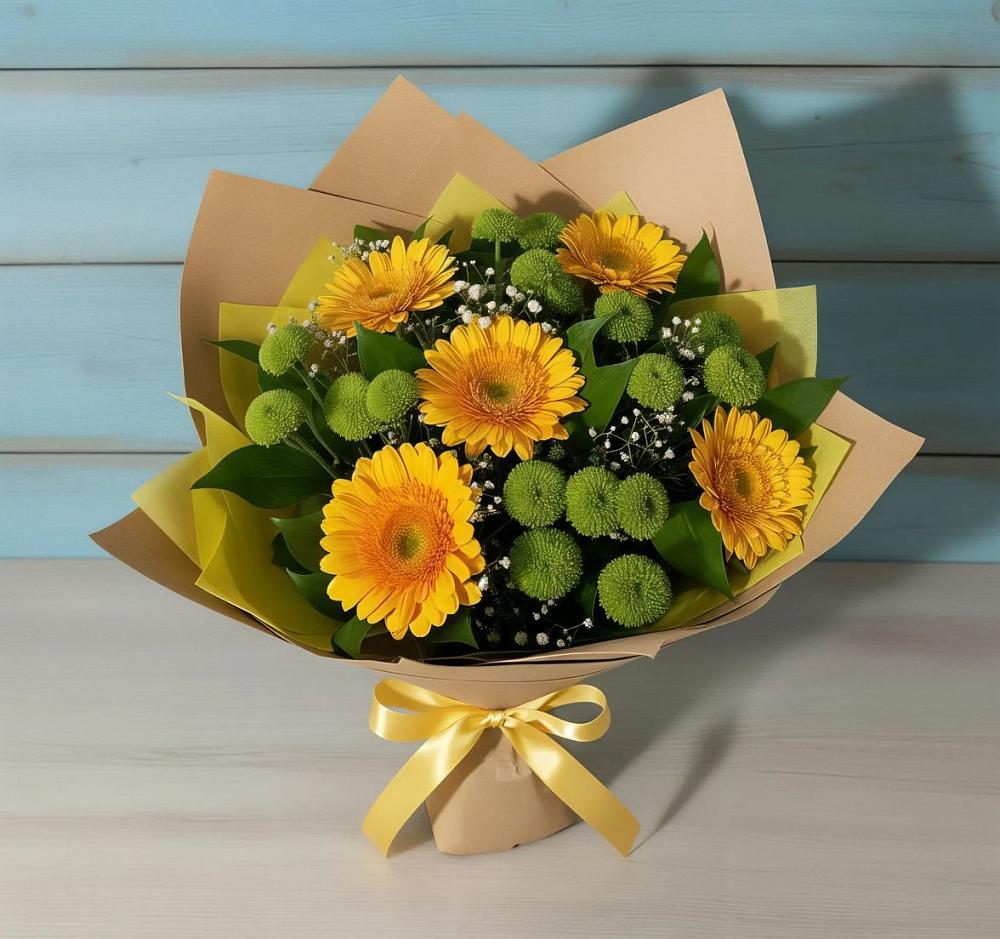 Букет цветов из: Герберы и Хризантемы в Александроневской