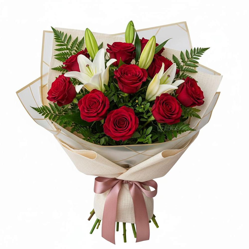 Букет цветов из: Лилии и Розы в Александроневской