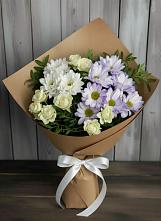 Букет цветов из:  Хризантемы и Розы #REPLACE_PRED# Александроневской