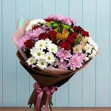 Букет цветов из:  Розы, Хризантемы и Альстромерии в Александроневской