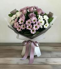 Букет цветов из:  Хризантемы и Розы #REPLACE_PRED# Александроневской