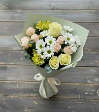 Букет цветов из:  Альстромерии, Розы и Хризантемы #REPLACE_PRED# Александроневской